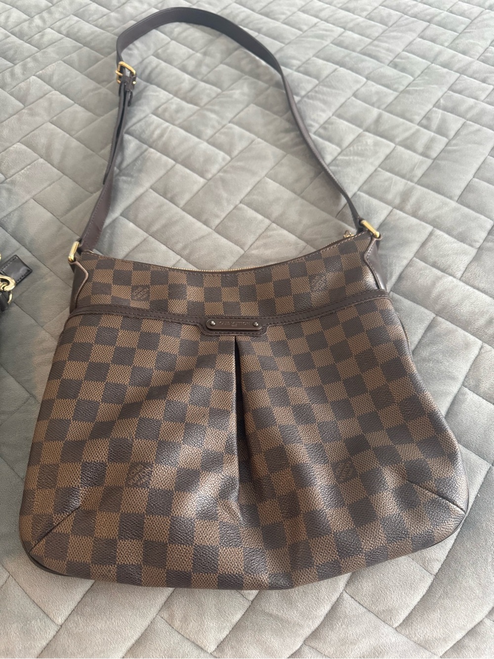 Louis Vuitton Brown Damier Ebene Shoulder Hobo with Gold Hardware